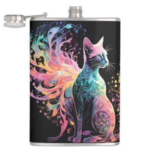 Spektrale, holografische Katze: Ein Prisma der Ele Flachmann