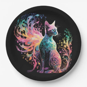 Spektrale, holografische Katze: Ein Prisma der Ele Pappteller