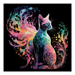 Spektrale, holografische Katze: Ein Prisma der Ele Poster