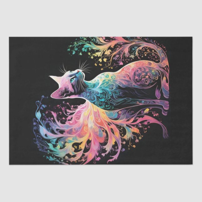 Spektrale, holografische Katze: Ein Prisma der Ele Seidenpapier (Vorderseite)