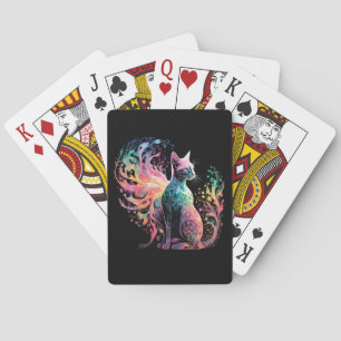 Spektrale, holografische Katze: Ein Prisma der Ele Spielkarten