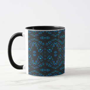 Spektrales Blau Abstrakt Gouache Kunst Tasse