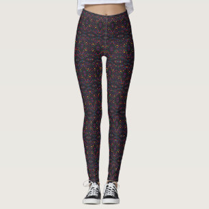 Spektrales Regenbogen-Abstrakt Gouache-Kunst Leggings