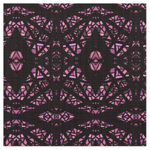 Spektrales Rosa Schwarzes Abstractes Gouache-Kunst Stoff