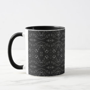 Spektrales Schwarz-Weiß-Abstrakt Gouache-Kunst Tasse