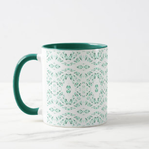 Spektroskopisches Grün Weiß Abstrakt Gouache Kunst Tasse