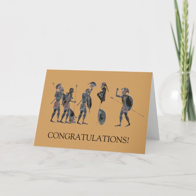 Spektrum - altgriechische feiernde Hoplites Karte (Vorderseite)