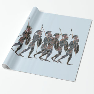 Spektrum altgriechische Hoplites in Bewegung Geschenkpapier