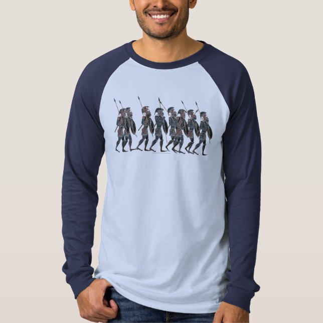 Spektrum. Altgriechische Hoplites in Bewegung T-Shirt (Vorderseite)
