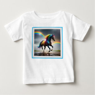 Spektrum der Gnade: Regenbogenpferd unter Regenbög Baby T-shirt