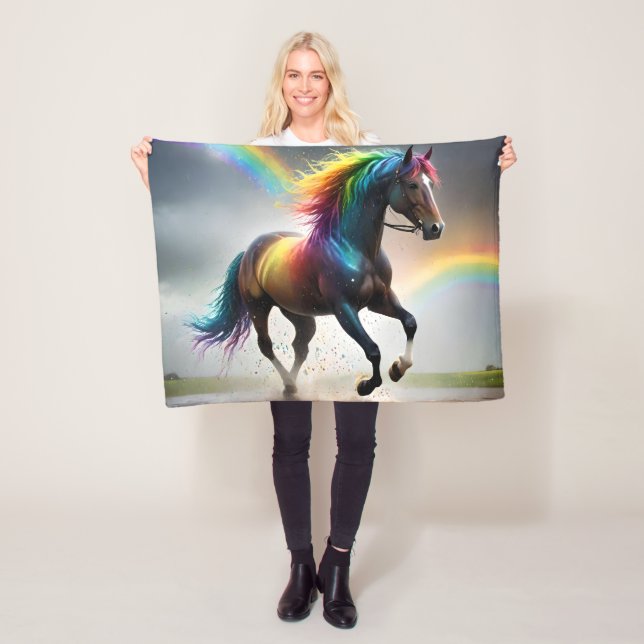Spektrum der Grace: Regenbogenroh unter Regenbogen Fleecedecke (Beispiel)