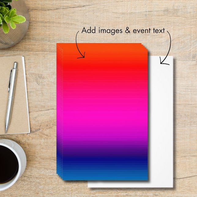 Spektrum der horizontalen Farben Rot Lila Blau Flyer (Spectrum of Horizontal Colors Red Purple Blue Flyer)