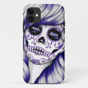 Spektrum-Reihe - violettes Zuckerschädel-Mädchen Case-Mate iPhone Hülle