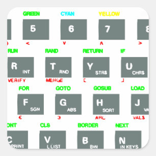 Spektrum-Tasten Sinclairs ZX Quadratischer Aufkleber