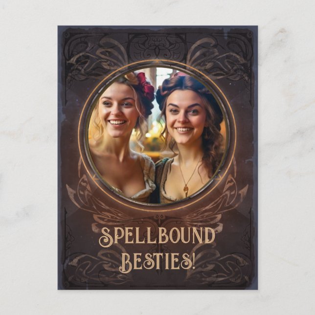 Spellbound besties - Hexes mittelalterliches Gedäc Postkarte (Vorderseite)