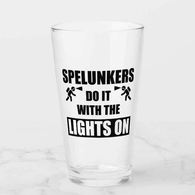 Spelunker machen es mit den Lichtern auf Glas (Vorderseite)