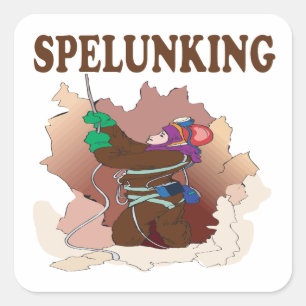 Spelunking 13 quadratischer aufkleber