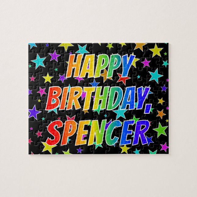 "SPENCER" Vorname, Spaß "GLÜCKLICHER GEBURTSTAG" Puzzle (Horizontal)