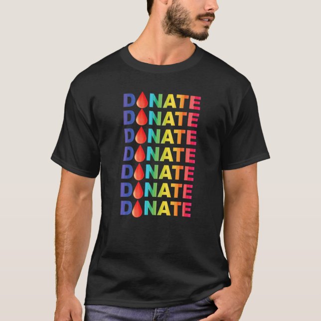 Spende Blut Blutspende farbenfrohe Spende T-Shirt (Vorderseite)