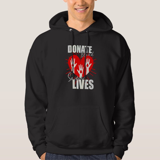 Spende Blut Rette Leben retten Spender Blut Hoodie (Vorderseite)