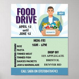 Spende der Nahrungsmittelbank   Anpassbares Design Poster