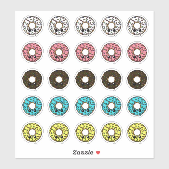 Spenden mit verschiedenen Zuckergüssen und Sprinkl Aufkleber (Blatt)