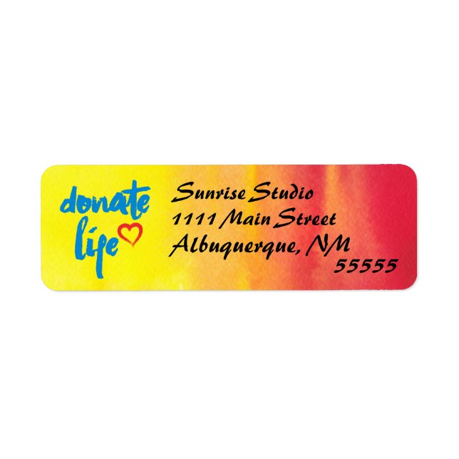 Spenden Sie Leben mit roten und gelben Wasserfarbe (Vorne)