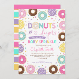 Spenden und Windeln | Rainbow Doughnut Baby Sprink Einladung