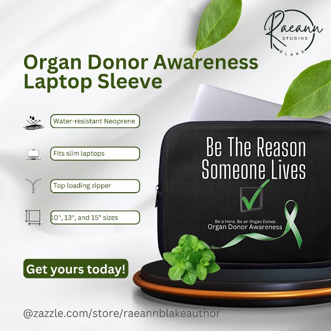 Spenden von Organspender Bewusstsein Laptop-Sieb Laptopschutzhülle (Von Creator hochgeladen)
