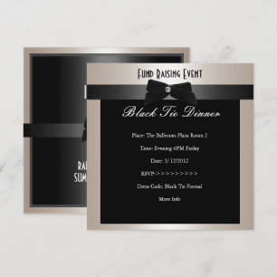 Spendenaktion Einladung Formal Black Tie Champagne