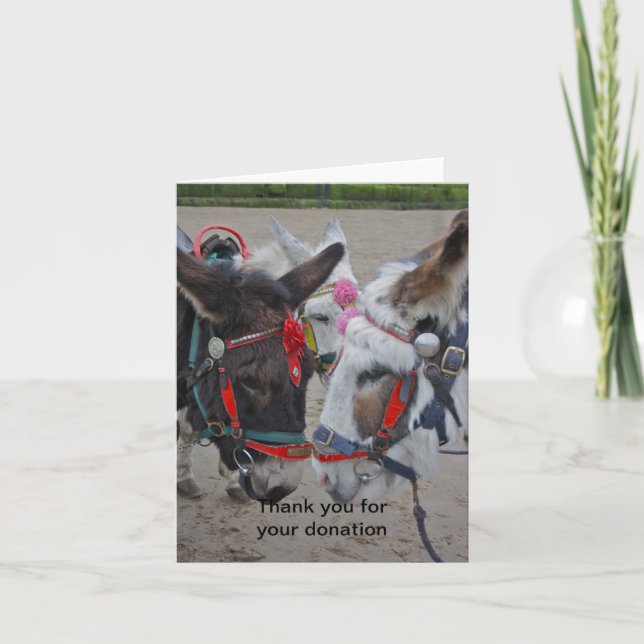 Spendenkarte für die Esel am Meer Dankeskarte (Vorderseite)