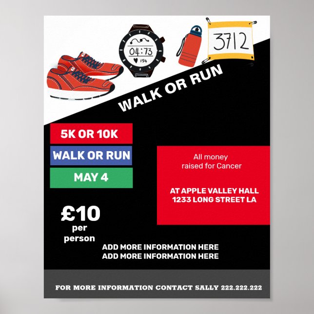 Spendenposter "RUN ODER WALK" Poster (Vorne)