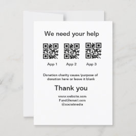 Spendensammlungstipp jar fügen Sie Ihre q r Name c Postkarte