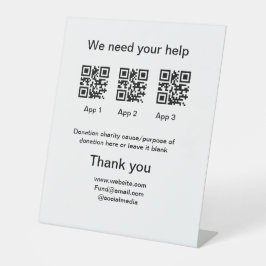 Spendensammlungstipp jar fügen Sie Ihre q r Name c Sockelschild