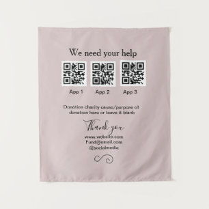 Spendensammlungstipp jar fügen Sie Ihre q r Name c Wandteppich