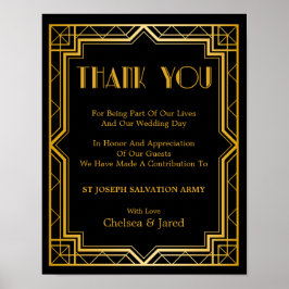 Spendenzeichen für Hochzeiten | Gatsby Art Deco Poster