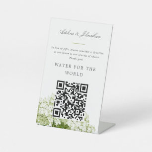 Spendenzeichen für White Hydrangea-Wohltätigkeit Sockelschild