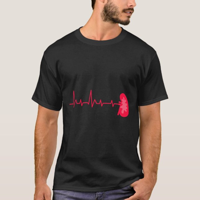 Spender - Ekg Herzschlag Nierenerkrankung Bewussts T-Shirt (Vorderseite)