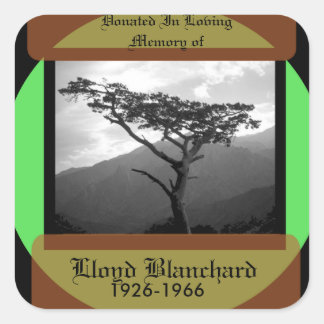 Spendet in Erinnerung an Quadratischer Aufkleber