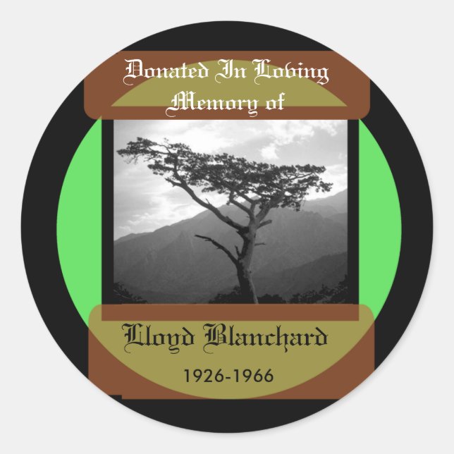 Spendet in Erinnerung an Runder Aufkleber (Vorderseite)