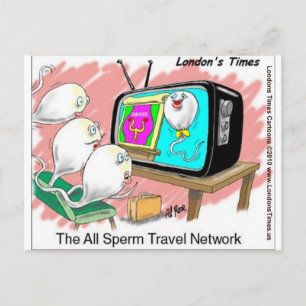 Sperm Travel Network Funny Cards T-Shirts & Gesche Postkarte