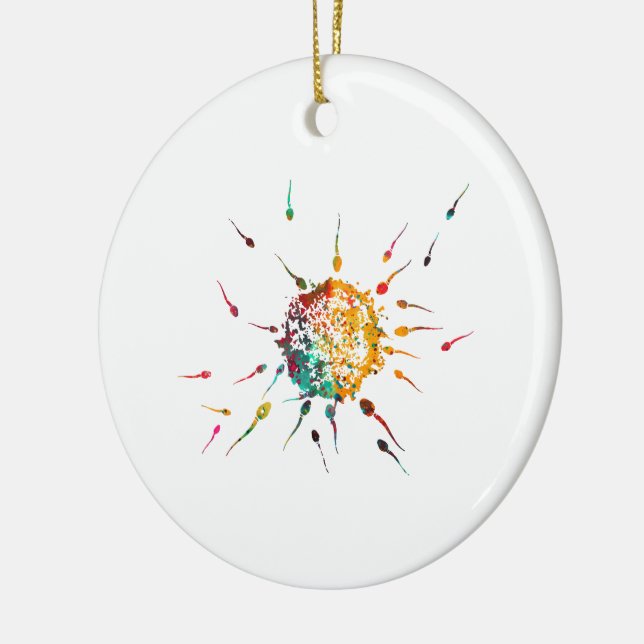 Spermien und Ei Keramik Ornament (Links)