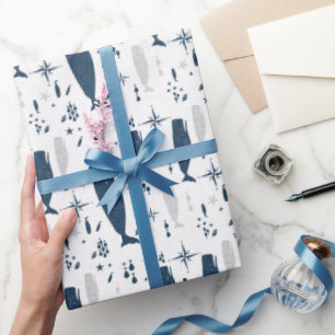 SPERMWALBLAU MIT TEXTURE GESCHENKPAPIER