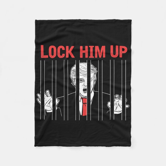 Sperr ihn ein Anti-Trump-Protest-T-Shirt  Fleecedecke (Vorderseite)