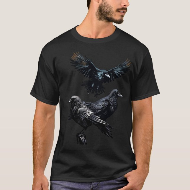 Sperre des Crows Corvid Bird-Logos T-Shirt (Vorderseite)