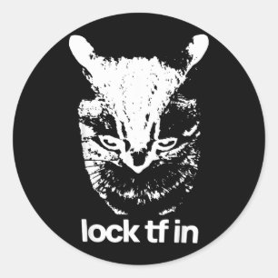 Sperre TF in Katze Lustige Katzen Meme Grafiken Zi Runder Aufkleber