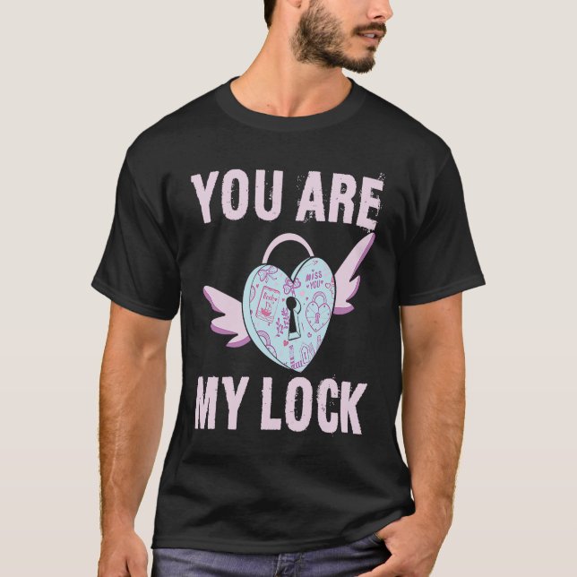 Sperre und Key Männer Frauen Ehemann Ehefrau Paare T-Shirt (Vorderseite)