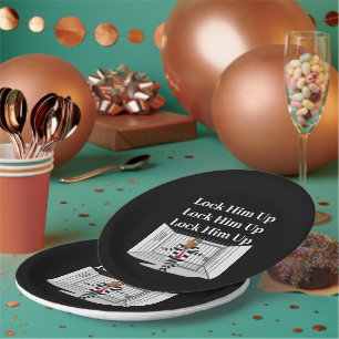 sperren Sie ihm Trump-Papierplatte auf Pappteller