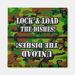 Sperren und Laden von Camouflage-Clean/Dirty-Gesch Magnet