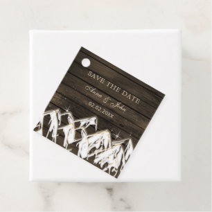 Sperrholz Rustikale Berge Save the Date Geschenkanhänger